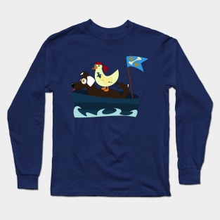 Dog sailor and duck pirate Long Sleeve T-Shirt